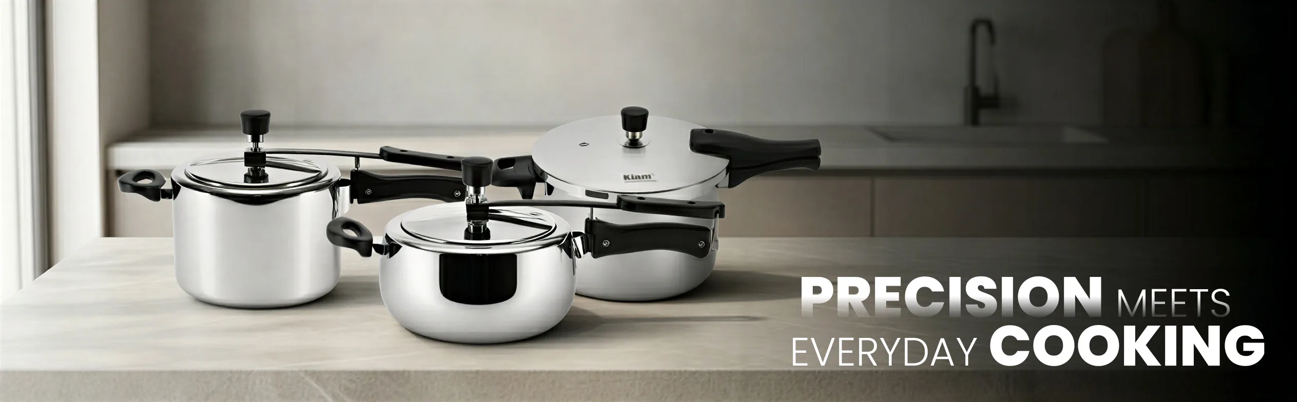 Kiam tri-ply stainless steel and pressure cooker range
